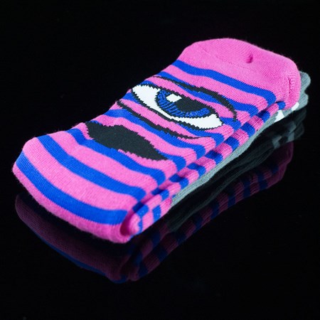Toy Machine Sect Eye Stripe Socks, Color: Pink, Blue